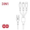 Дата кабель USB 2.0 AM to Lightning + Micro 5P + USB-C 3A black XO (CB-23U3-BK) Дата кабель USB 2.0 AM to Lightning + Micro 5P + USB-C 3A black XO (CB-23U3-BK) - Изображение 3