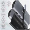 Концентратор AXAGON USB-C to 2xUSB-A + HDMI + RJ45 + SATA M.2 + PD 100W 0.18m grey (HMC-6M2) - Изображение 1