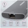 Концентратор AXAGON USB-C to 2xUSB-A + HDMI + RJ45 + SATA M.2 + PD 100W 0.18m grey (HMC-6M2) - Изображение 3