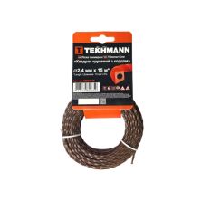 Жилка косильная Tekhmann Квадрат витый с кордом 2,4 мм × 15 м (42624015)