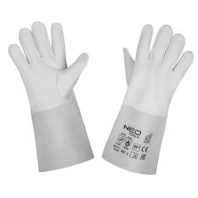 Захисні рукавиці Neo Tools зварювальника козяча шкіра, захист від горіння та бризок металу, р.11, білий (97-653)