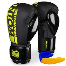 Боксерські рукавички Phantom Apex Elastic Neon Black/Yellow 16 унцій (PHBG2300-16)