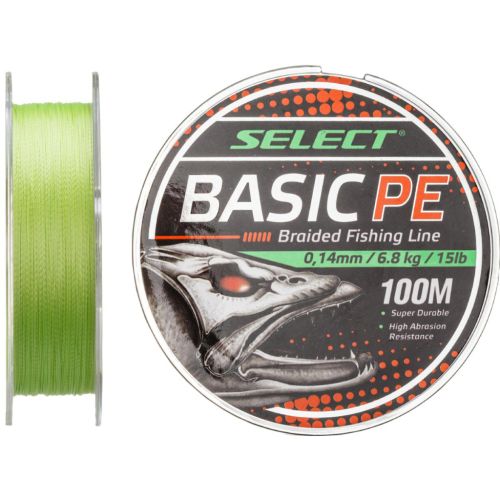 Шнур Select Basic PE 100m Light Green 0.14mm 15lb/6.8kg (1870.27.49)