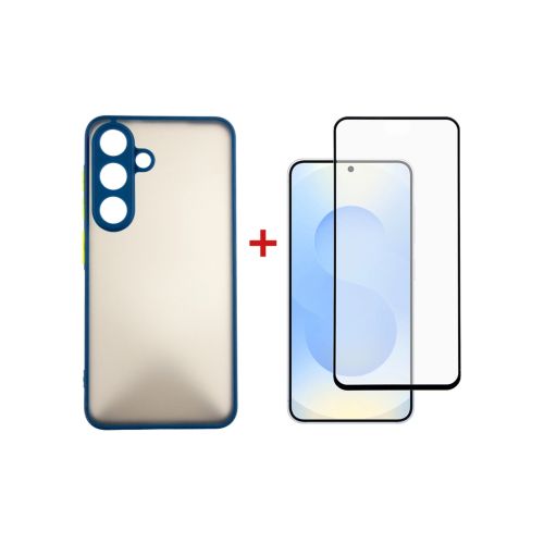 Чехол для мобильного телефона Dengos Kit Samsung Galaxy S25 Matte + glass (Blue) (DG-KM-142)
