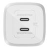 Зарядное устройство Belkin 65W 2хUSB-С GAN PD PPS white (WCH013VFWH) - Изображение 3