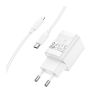 Зарядний пристрій HOCO C148A Charm USB-C PD30W + cable USB-C to Lightning White (6942007630313) - Зображення 1
