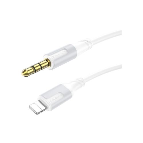 Кабель мультимедийный Lightning to 3.5mm M 1.0m BL19 white BOROFONE (6941991108570)