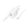 Зарядное устройство BOROFONE BN27 Fuente 1xUSB-C PD20W + 1xUSB QC3.0 + cable USB-C to USB-C White (6941991120282) - Изображение 2