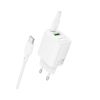 Зарядное устройство BOROFONE BN27 Fuente 1xUSB-C PD20W + 1xUSB QC3.0 + cable USB-C to USB-C White (6941991120282) - Изображение 3