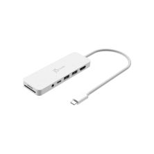 Концентратор J5create USB-C 6-in-1 2xUSB 3.2 + USB-C PD + HDMI 4K + SD/TF + 3.5mm white (JCD373EW-N)