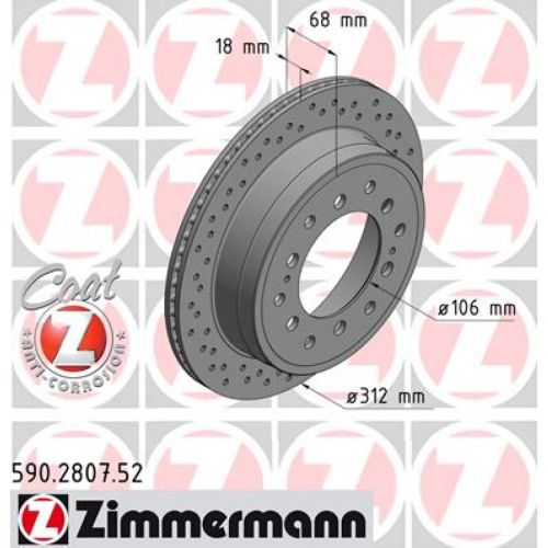 Тормозной диск ZIMMERMANN 590.2807.52