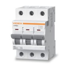 Автоматический выключатель Videx RS6 RESIST 3п 6А 6кА С (VF-RS6-AV3C06)