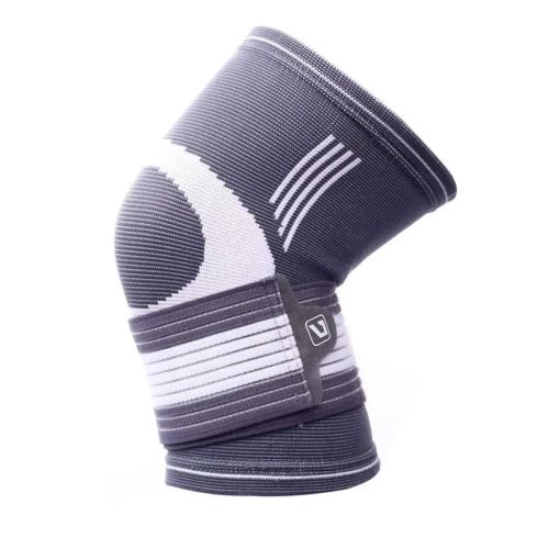 Фиксатор колена LiveUp Knee Support LS5676-S сірий, білий Уні S (6951376182316)