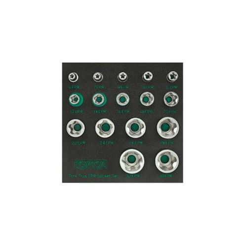 Набір головок Toptul Torx Plus EPR 1/4,3/8,1/2 6EPR-32EPR 16шт. в ложементі (GABF1601)