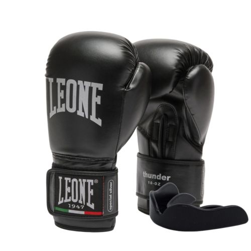 Боксерские перчатки Leone GN383 Thunder Black 8 унцій (GN383_Black_8oz)