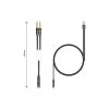 Кабель мультимедійний 3.5mm F to 2x3.5mm M 0.4m (4pin) black XoKo (AC-009) - Зображення 3
