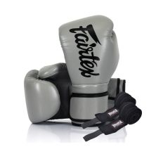 Боксерские перчатки Fairtex BGV14 Grey 10 унцій (бинти в комплекті) (BGV14_10oz_Grey)