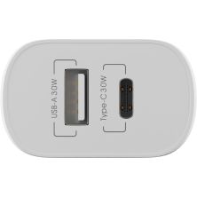 Зарядное устройство Globex 1xUSB + 1xUSB-C 30W FastPower white (30WAC)