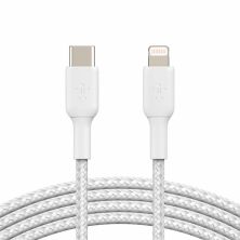 Дата кабель USB 2.0 AM to Lightning 1.0m BRAIDED white Belkin (CAA004BT1MWH)