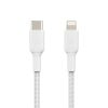 Дата кабель USB 2.0 AM to Lightning 1.0m BRAIDED white Belkin (CAA004BT1MWH) - Зображення 1