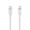 Дата кабель USB 2.0 AM to Lightning 1.0m BRAIDED white Belkin (CAA004BT1MWH) - Зображення 2