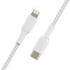 Дата кабель USB 2.0 AM to Lightning 1.0m BRAIDED white Belkin (CAA004BT1MWH) - Зображення 3