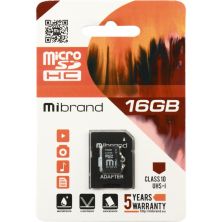 Карта памяти Mibrand 16GB microSDHC class 10 UHS-I (MICDHU1/16GB-A)