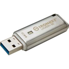 USB флеш накопичувач Kingston 64GB IronKey Locker Plus 50 AES Encrypted USB 3.2 (IKLP50/64GB)