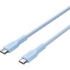 Дата кабель USB-C to USB-C 1.0m OnWire 60CL C-C 60W COLOR Braided 1m Light Blue Canyon (CND-CCAP60AB10LBL) - Изображение 2