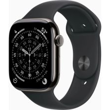 Смарт-годинник Apple Watch Series 11 GPS + Cellular 46mm Slate Titanium Case with Black Sport Band - M/L (MFD24RK/A)