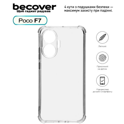Чехол для мобильного телефона BeCover Anti-Shock Poco F7 Clear (713807)