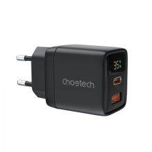 Зарядний пристрій Choetech 1xUSB + 1xUSB-C PD35W with display black (PD6052-EU-BK) Зарядний пристрій Choetech 1xUSB + 1xUSB-C PD35W with display black (PD6052-EU-BK)