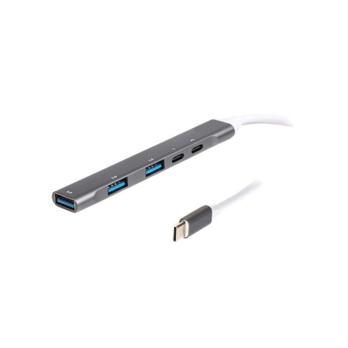 Концентратор Maxxter USB-C to 1xUSB 3.0 + 2xUSB 2.0 + 1xUSB-C PD100W + 1xUSB-C (HU3C-4P1PD-01)