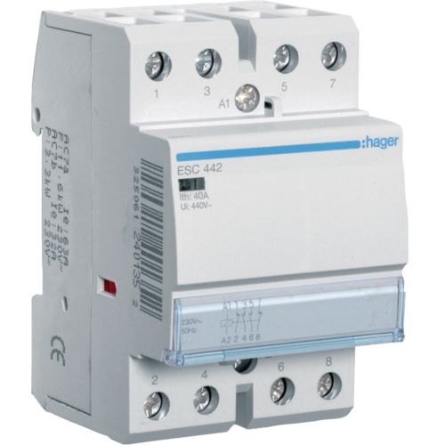 Автоматичний вимикач Hager 40 A 230V 2NO+2NC 3P (B) (ESC442)