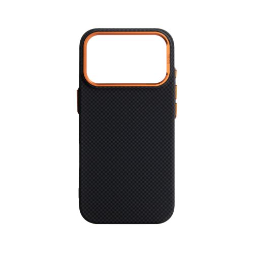 Чохол до мобільного телефона Armorstandart LikeCarbon2 SE MagCase Apple iPhone 17 Pro Kevlar Black Orange (ARM89164)