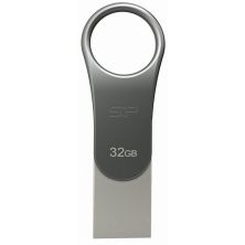 USB флеш накопичувач Silicon Power 32GB Mobile C80 Silver USB 3.2 (SP032GBUC3C80V1S)