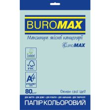 Бумага Buromax А4, 80g, PASTEL blue, 20sh, EUROMAX (BM.2721220E-14)