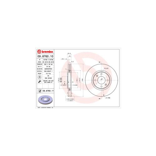 Тормозной диск Brembo 09.8760.11