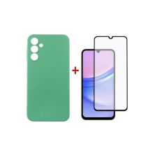 Чехол для мобильного телефона Dengos Kit for Samsung Galaxy A15 case + glass (Mint) (DG-KM-59)