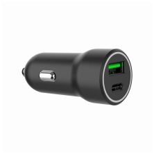 Зарядное устройство Gembird 1xUSB-A (18W QC3.0) + 1xUSB-C (20W PD) black (TA-UC-A2PDQC20-CAR-01)