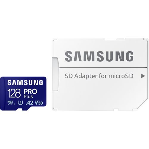 Карта памяти Samsung 128 GB microSDXC Pro Plus UHS-I U3 V30 A2 Class 10 + SD-adapter (MB-MD128SA/EU)