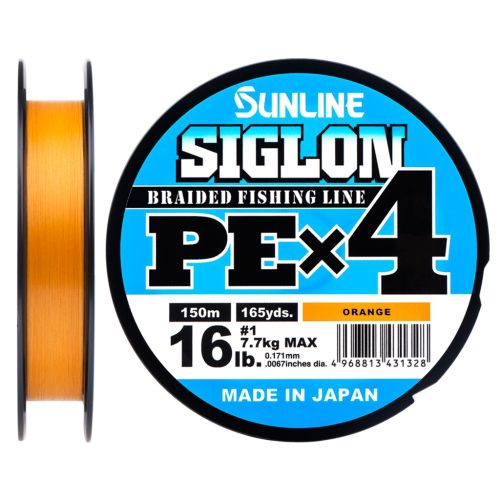 Шнур Sunline Siglon PE н4 300m 2.5/0.270mm 40lb/18.5kg Помаранч (1658.09.58)