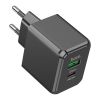 Зарядний пристрій HOCO CS14A Ocean 1xUSB-C PD20W + 1xUSB QC3.0 Black (6942007603898) - Зображення 1