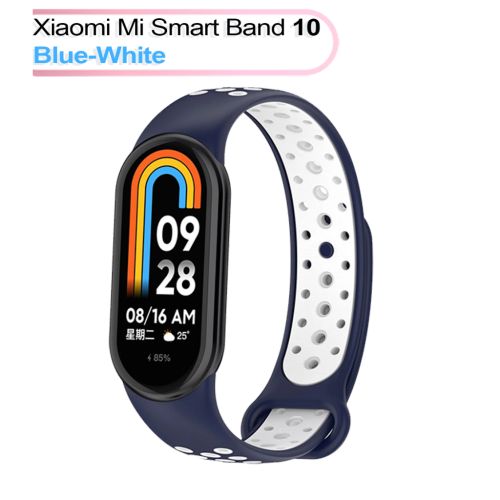Ремешок для фитнес браслета BeCover Vents Style для Xiaomi Mi Smart Band 10 Blue-White (713632)