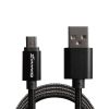 Дата кабель USB 2.0 AM to Micro 5P 1.0m Black/Black Grand-X (FM01BB) - Зображення 1