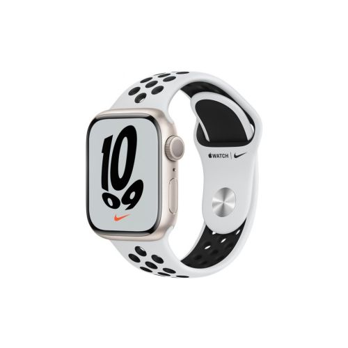Смарт-часы Apple Watch Series 7 Nike GPS 41mm Starlight Aluminium Case with P (MKN33UL/A)