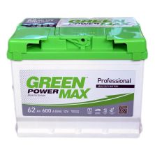 Аккумулятор автомобильный GREEN POWER MAX 62Ah (+/-) (600EN) (22380)
