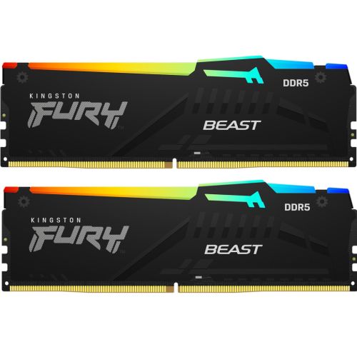 Модуль памяти для компьютера DDR5 64GB (2x32GB) 6400 MHz Beast RGB XMP Kingston Fury (ex.HyperX) (KF564C32BBAK2-64)