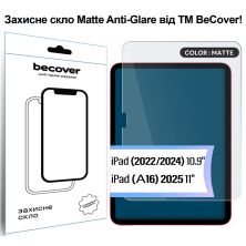 Стекло защитное BeCover Matte Anti-Glare Apple iPad 10.9 (2022/2024) / iPad (А16) 2025 11 (713704)