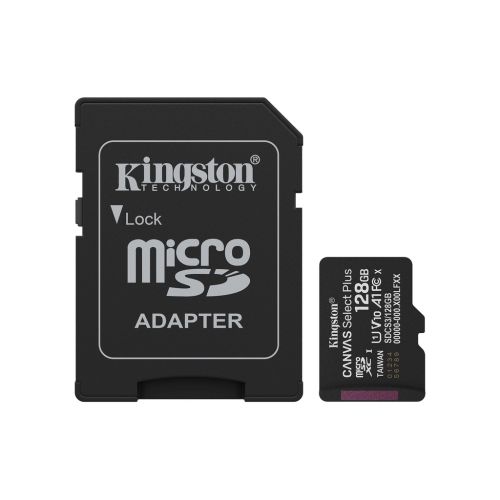 Карта памяти Kingston 128GB microSDXC class 10 UHS-I U3 V30 A1 Canvas Select Plus (SDCS3/128GB)